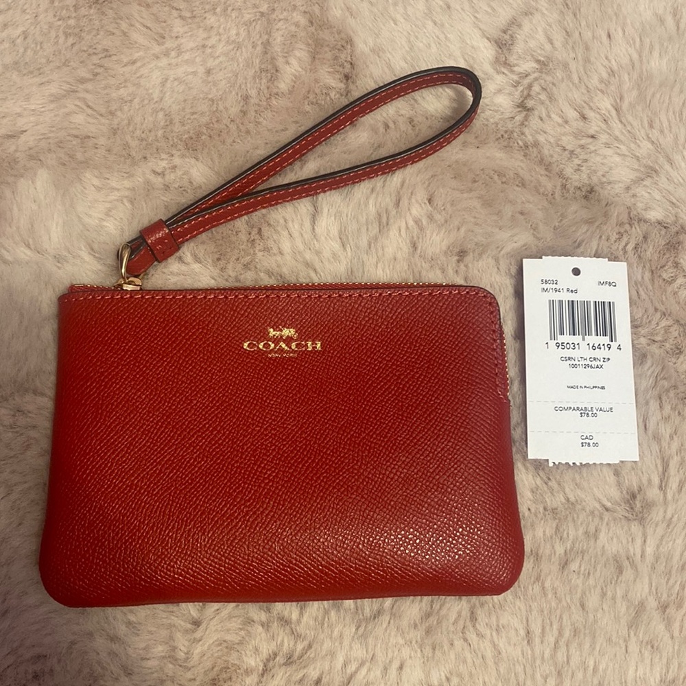 Brand new red coach wristlet